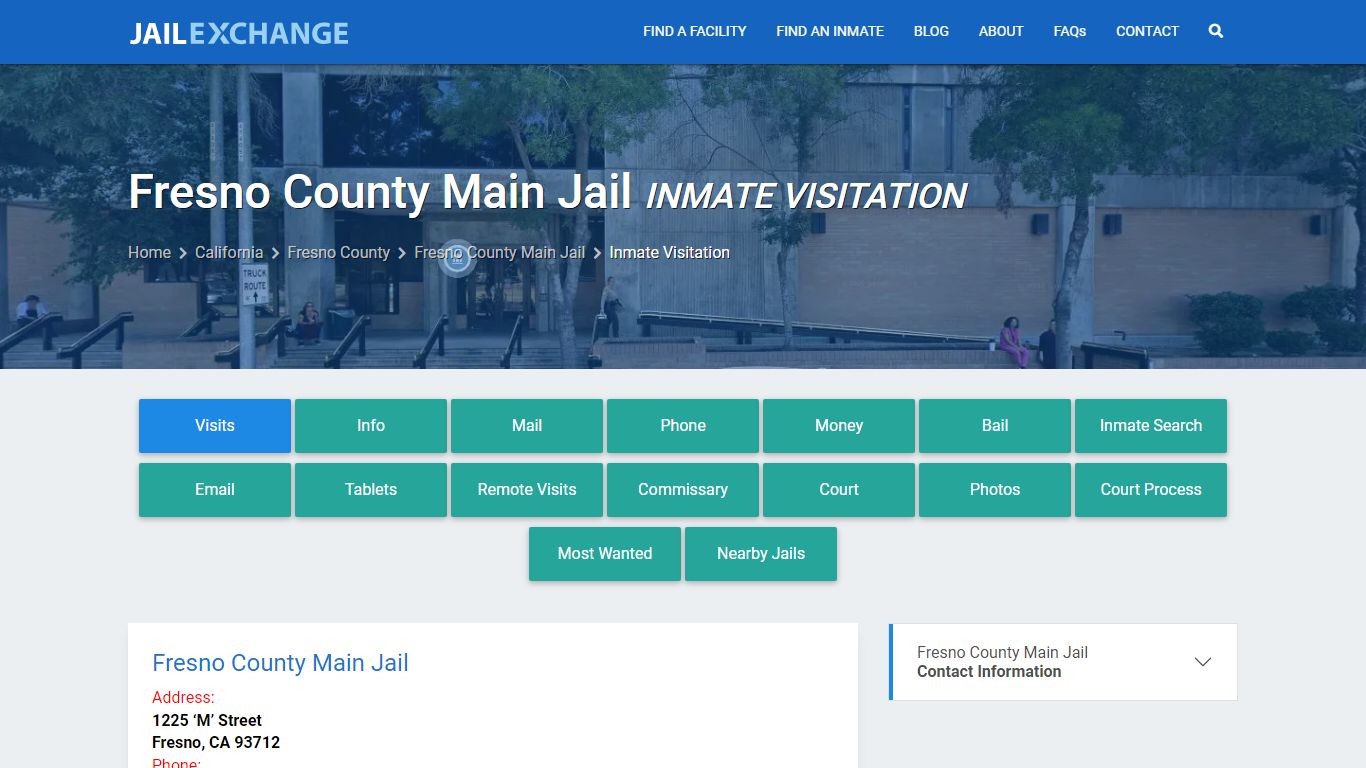 Inmate Visitation - Fresno County Main Jail, CA - Jail Exchange